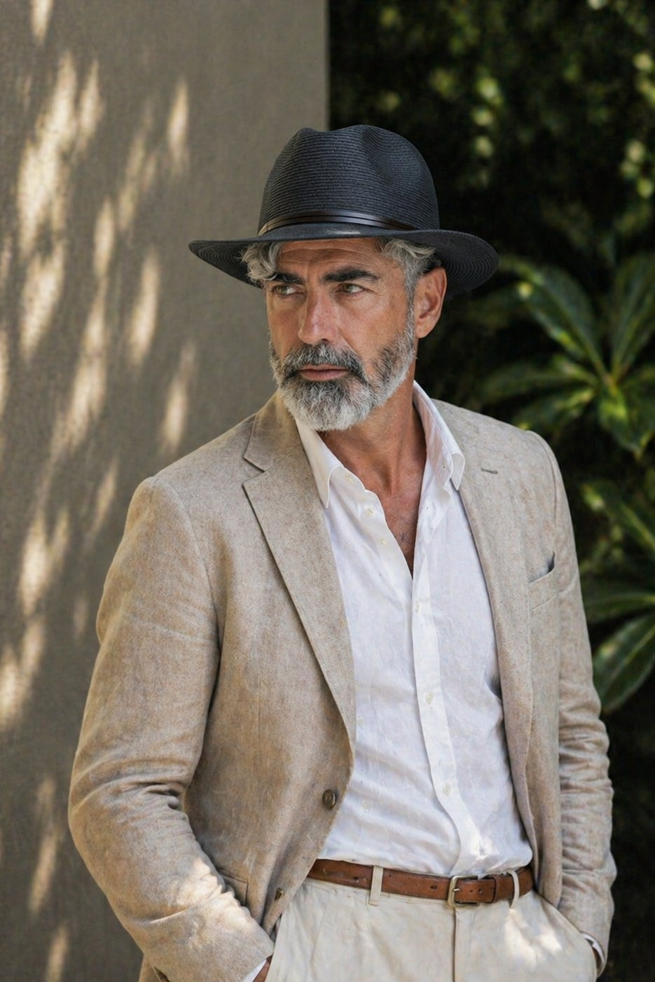 TRAVAUX EN COURS - Borsalino Hat Leather Hat- Black - Paula Ryan
