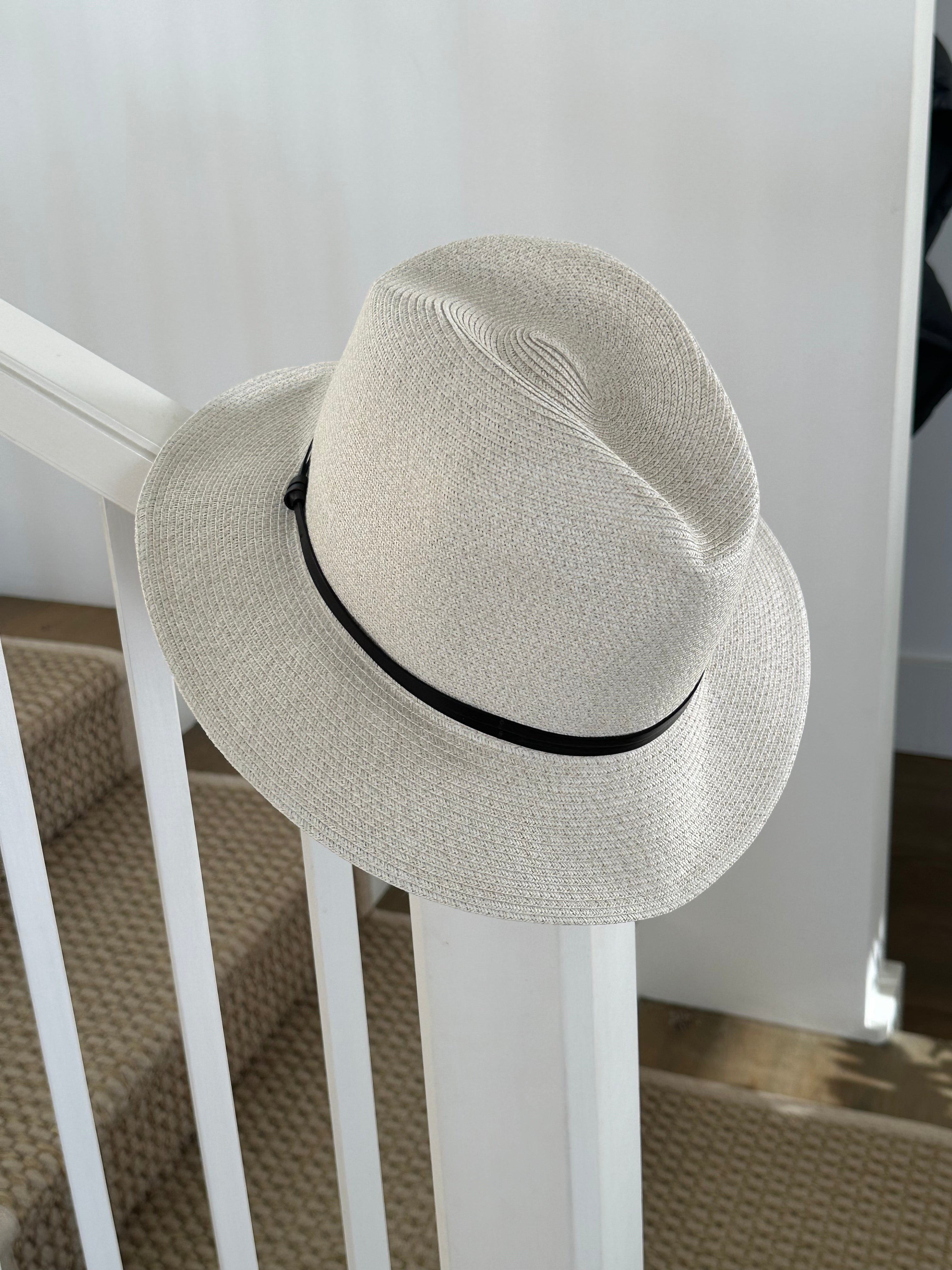 TRAVAUX EN COURS - Borsalino Hat Leather Strap - Off White - Paula Ryan