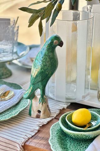 Tang Style Glazed Ceramic Parrot - Green