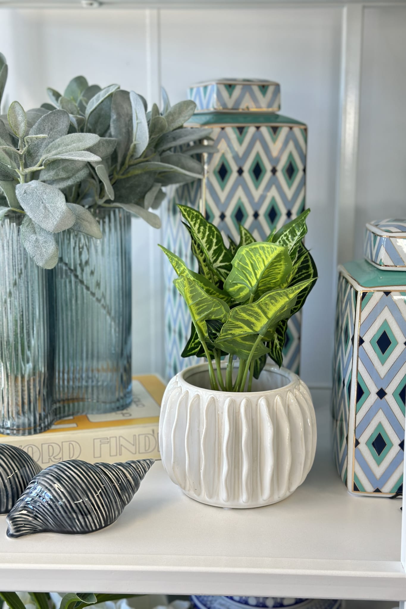 Zebra Green Garden Pot - Magpie Style