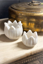 Lotus Tealight Holder or Dish - Hand Carved Marble - Magpie Style