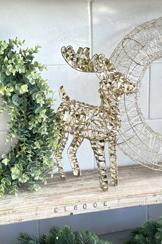 Vegas Reindeer Gold: 37cm - With Lights