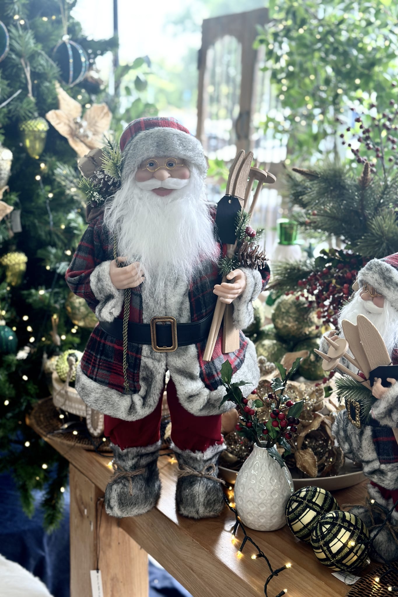 Standing Santa in Tartan (60cm) - Large - Magpie Style