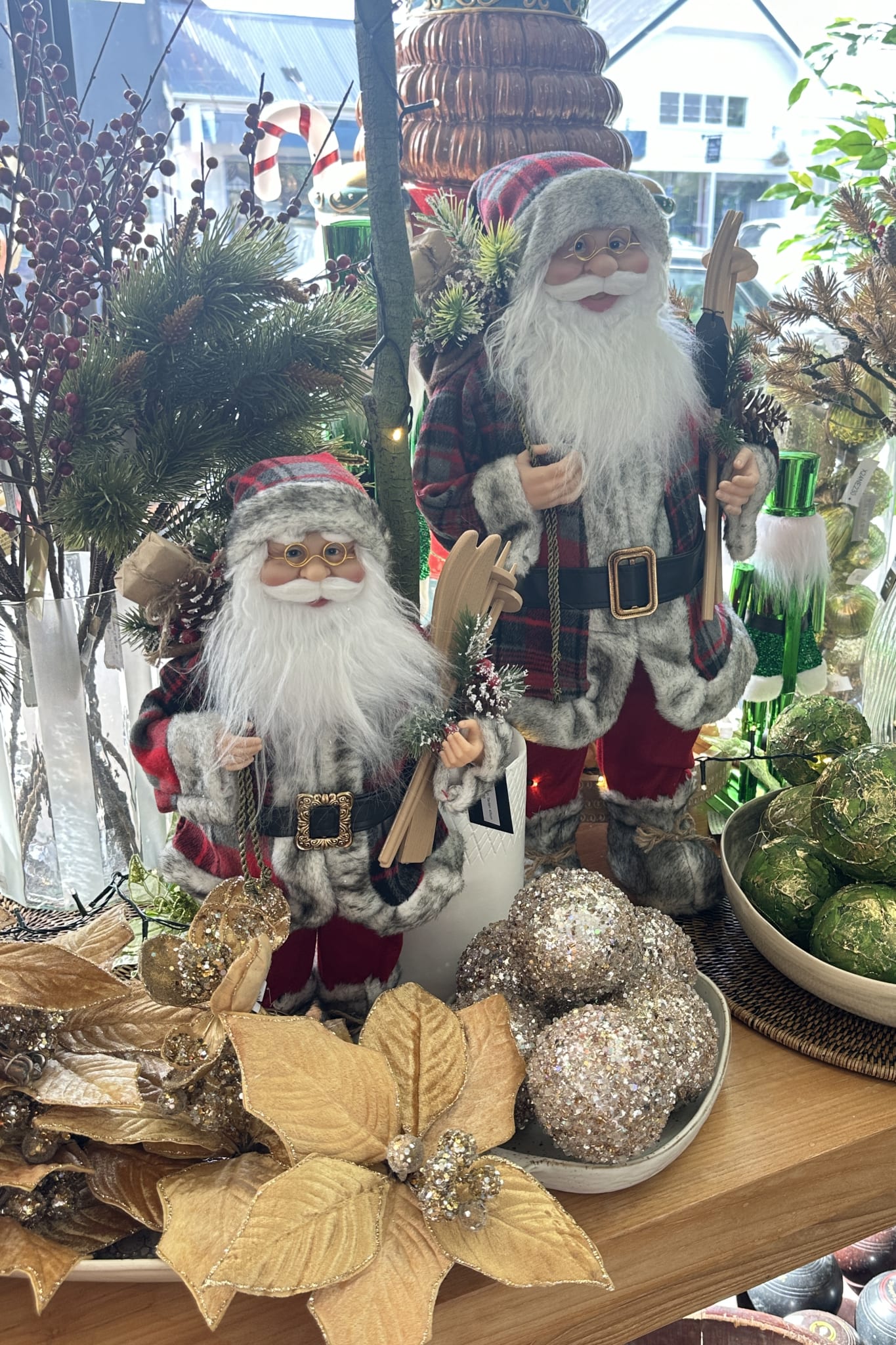 Standing Santa in Tartan (60cm) - Large - Magpie Style