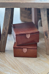 Small Leather Pin Box - Tan