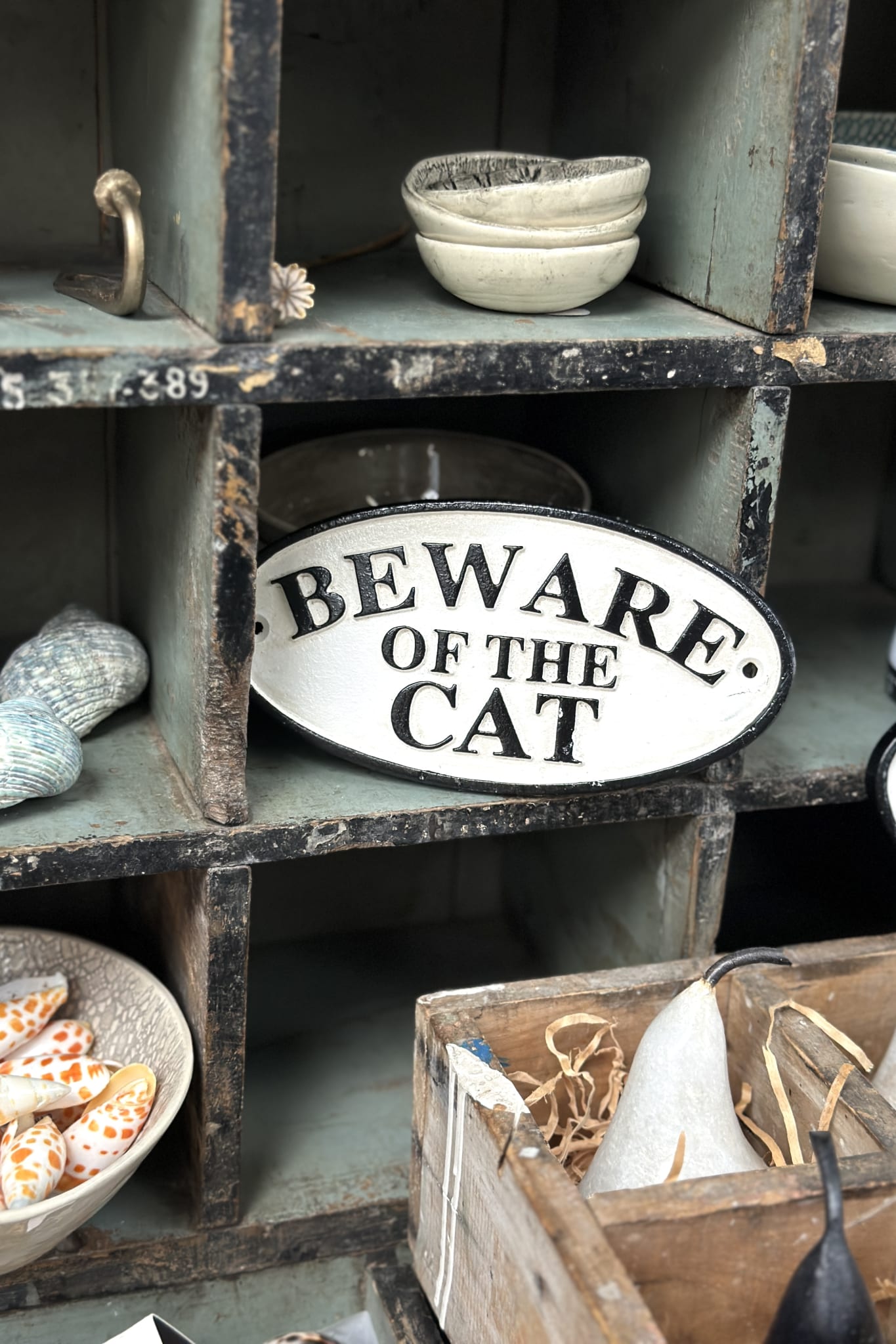 Beware Of The Cat Sign - Magpie Style