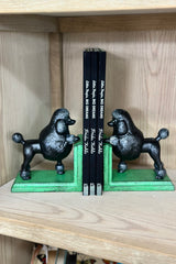Black Poodle Bookends - Cast Iron