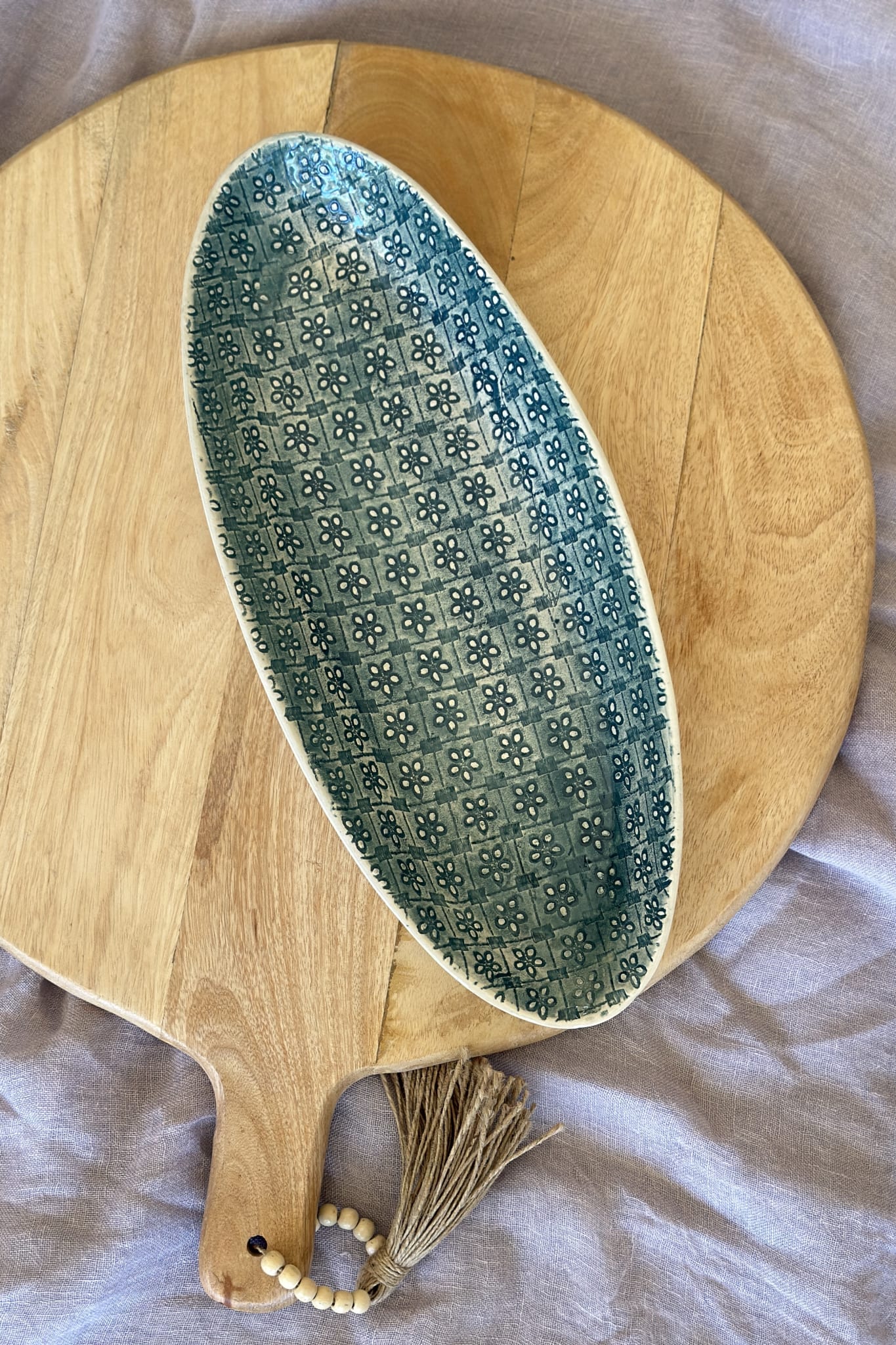 WONKI WARE Bamboo Platter Small - Lace - Magpie Style