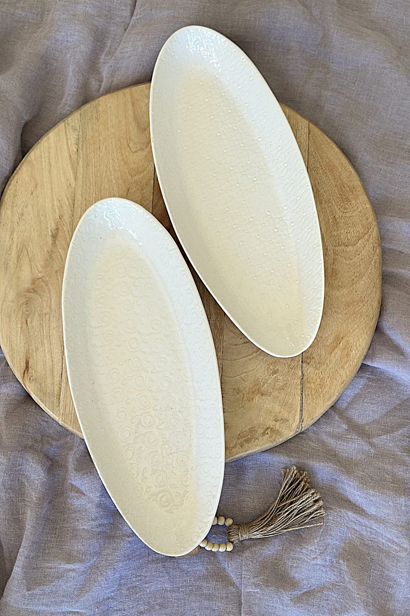 WONKI WARE Bamboo Platter Medium - Lace - Magpie Style