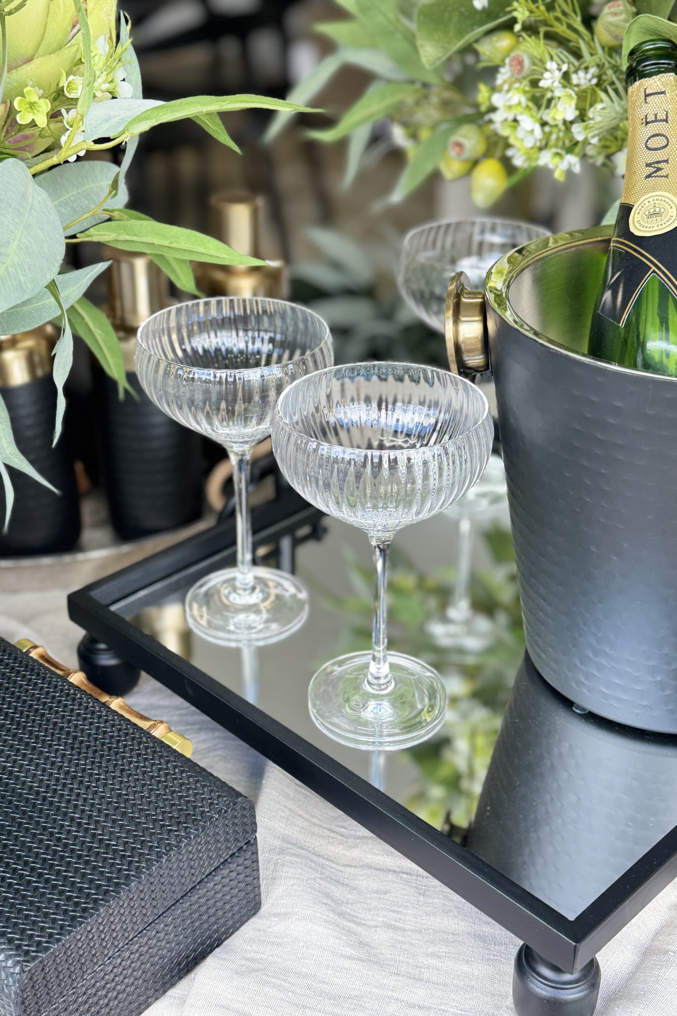 Ribbed Champagne Coupes, Set of Four - Magpie Style