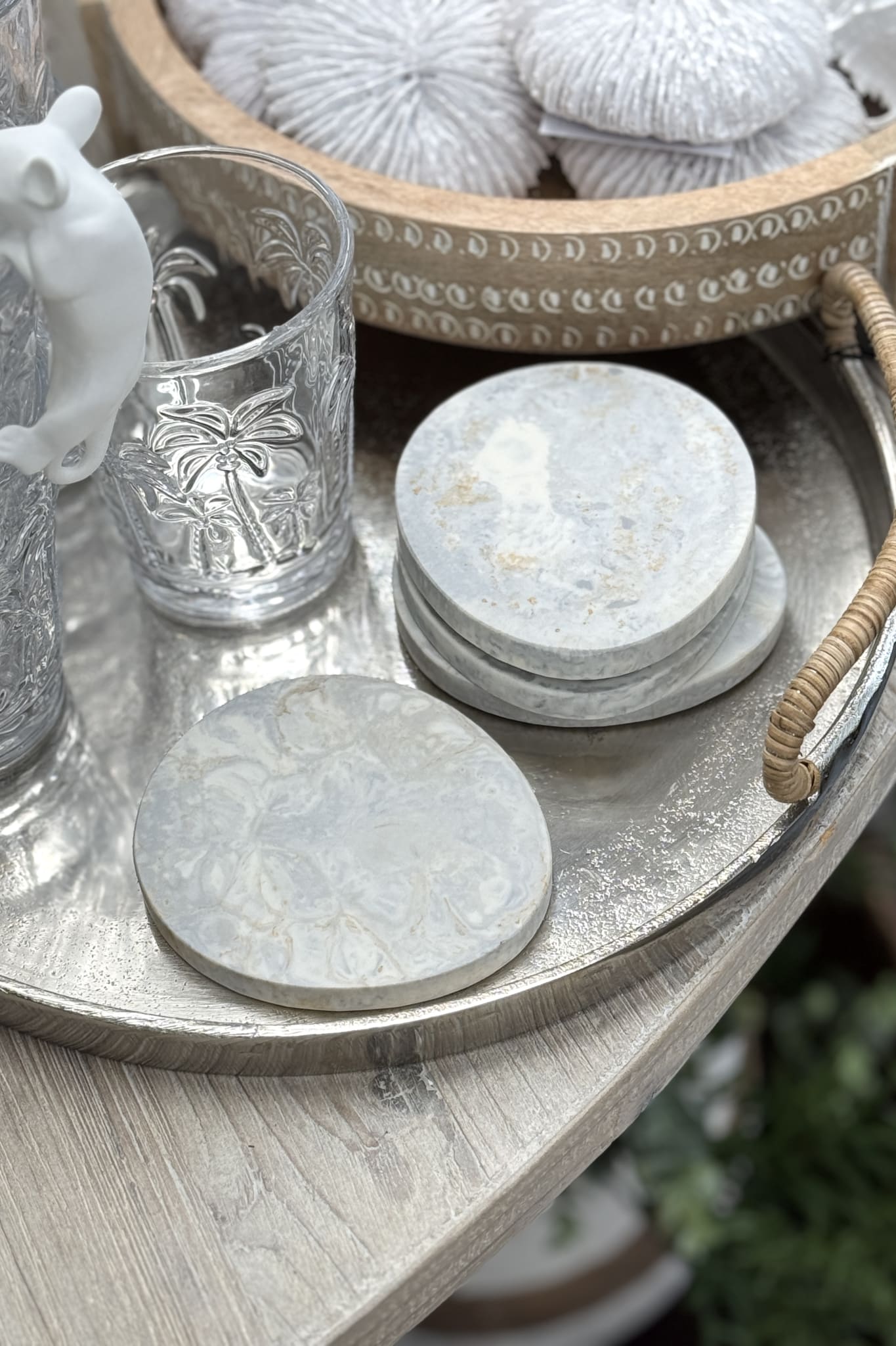 Pebble Cast Resin Coasters Set/4 - Magpie Style