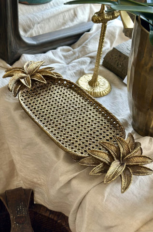 XL Palm Tree Tray Gold