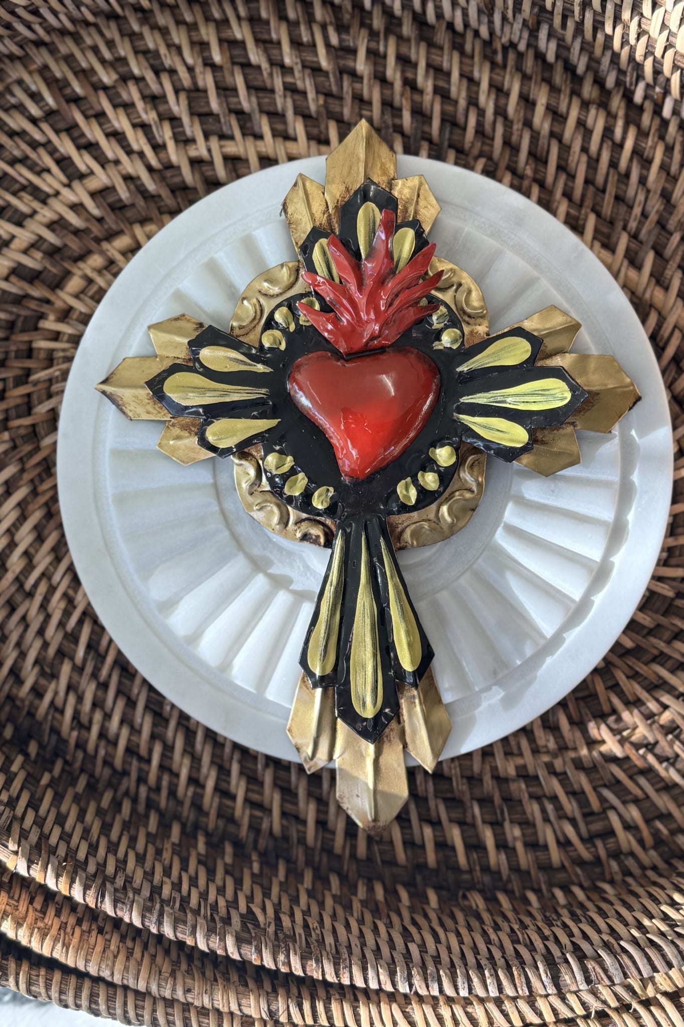 Sacred Cross with Red Heart - Magpie Style