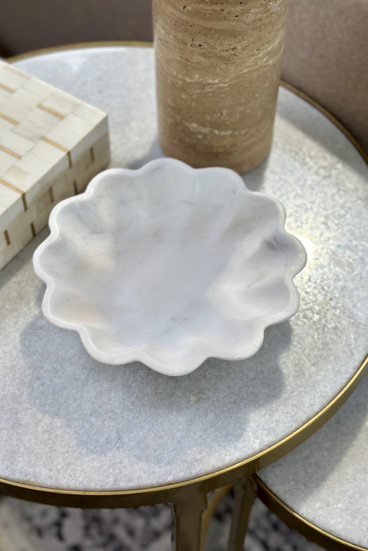 Flora Sculpted Marble Bowl - Sml - Magpie Style