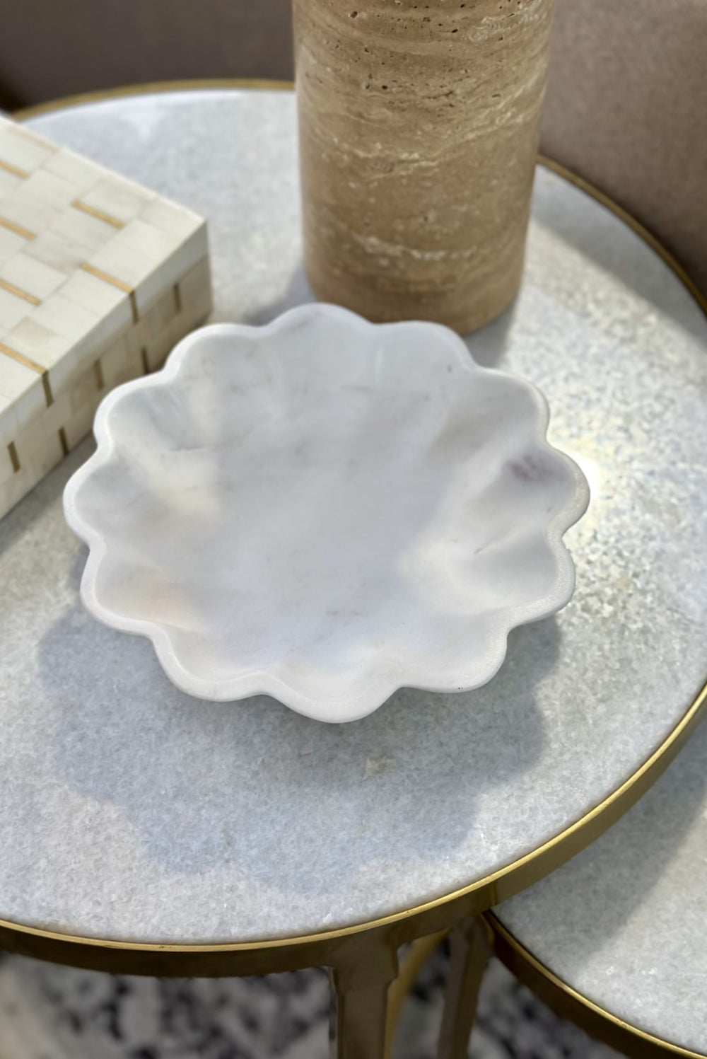 Flora Sculpted Marble Bowl - Sml