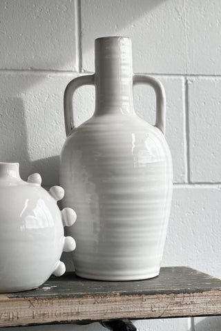 Roxy White Double Handle Vase