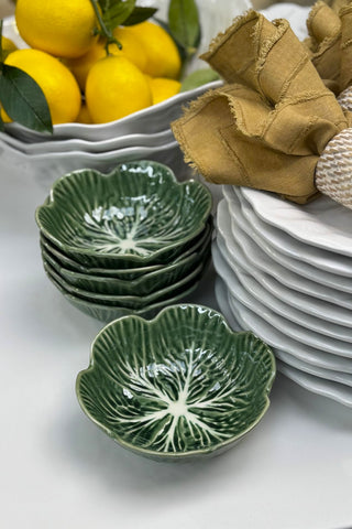 Medium Cabbage Ceramic Bowl - Green
