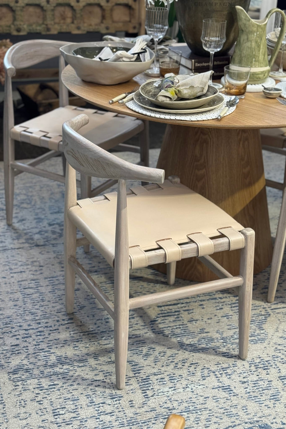 Ecru Laurent Leather Chair