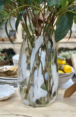 Olive Fluted Glass Vase
