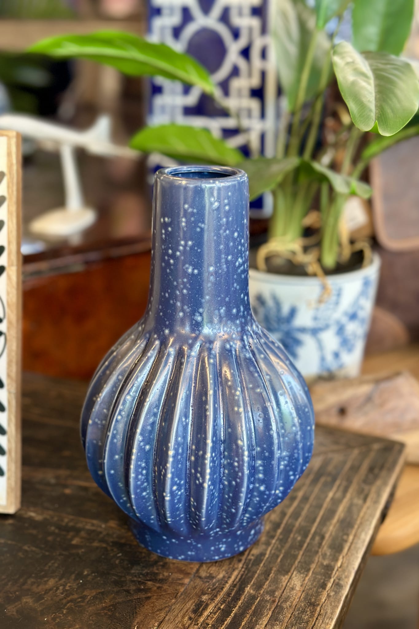 Specks Ceramic Vase - Blue - Magpie Style