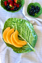 Green Stemmed Cabbage Leaf Melamine Platter 30cm - Magpie Style