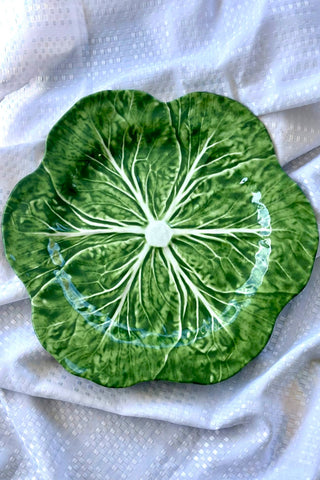 Green Deep Cabbage Leaf Melamine Platter 40cm