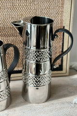 Silver Double Band Jug w/Leather Handle - Large