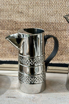 Silver Double Band Jug w/Leather Handle - Small - Magpie Style