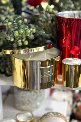 Maison Glass Candle Large Rose and Cashmere - Gold