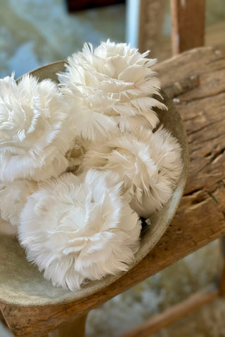 Feather Flower Ball - Large White