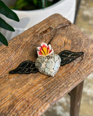 Black and White winged Heart