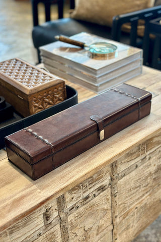 Leather 5 Watch Holder - Chocolate Brown