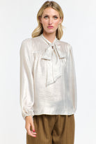 365 DAYS Pussy Bow Top - Champagne - Magpie Style