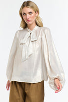 365 DAYS Pussy Bow Top - Champagne - Magpie Style