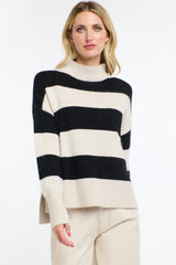 365 DAYS Gracie Angora Stripe Knit - Black/Natural