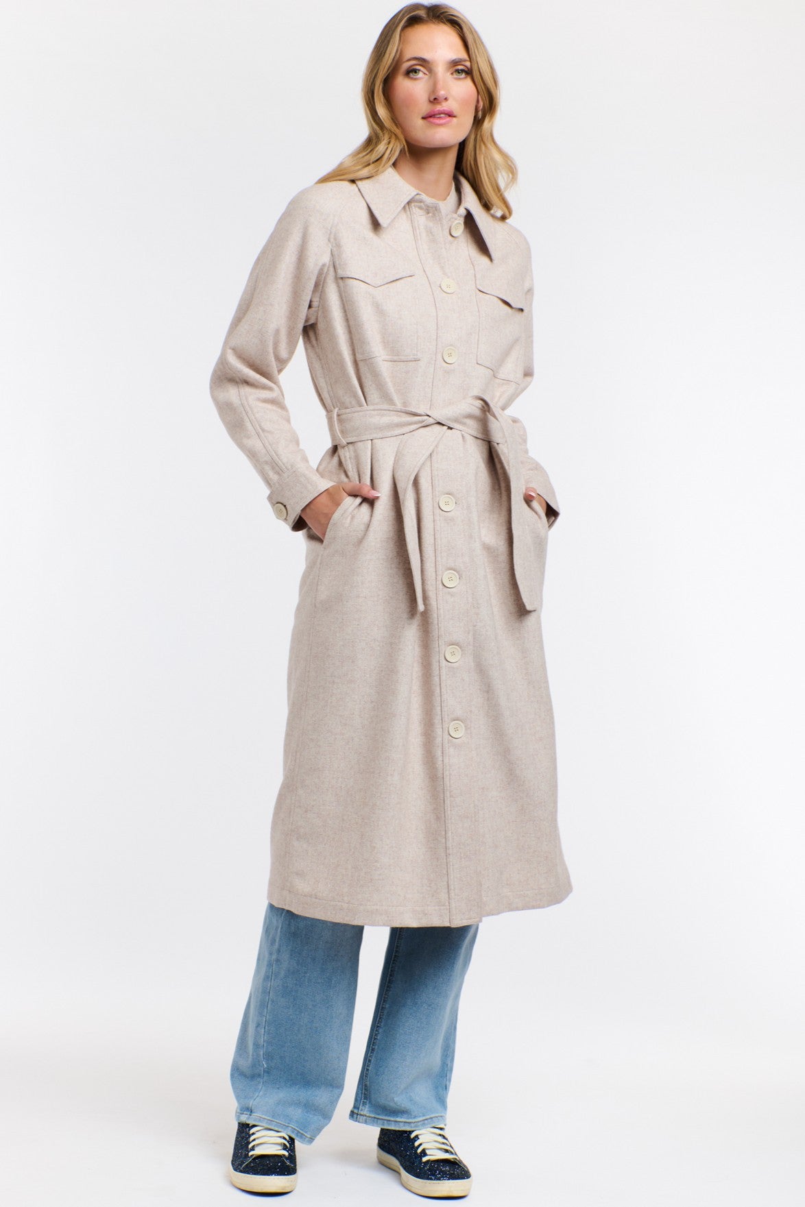 365 DAYS Erika Trench Coat - Vanilla Cream - Magpie Style