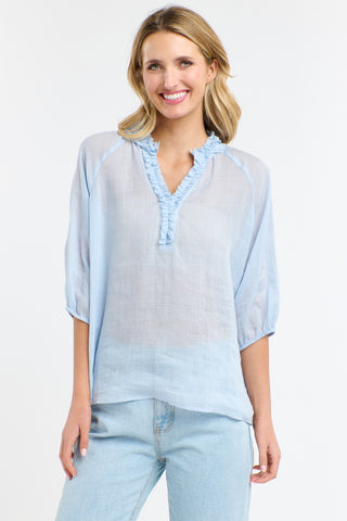 365 DAYS Cha Cha Frill Shirt - Powder Blue