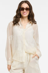 URBAN LUXURY Button Up Shirt - Beige