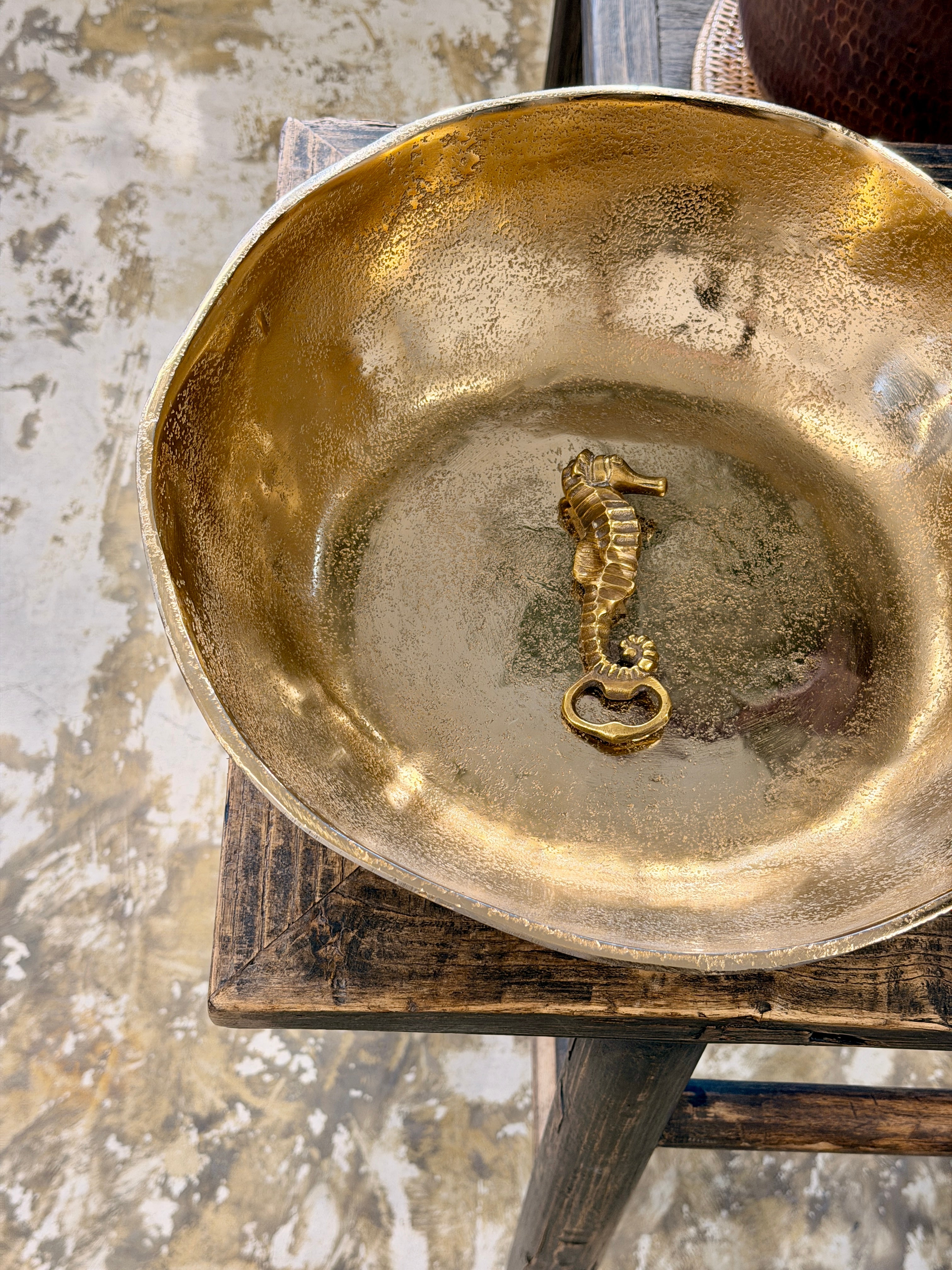 Metal Curve Bowl - Brass - Magpie Style