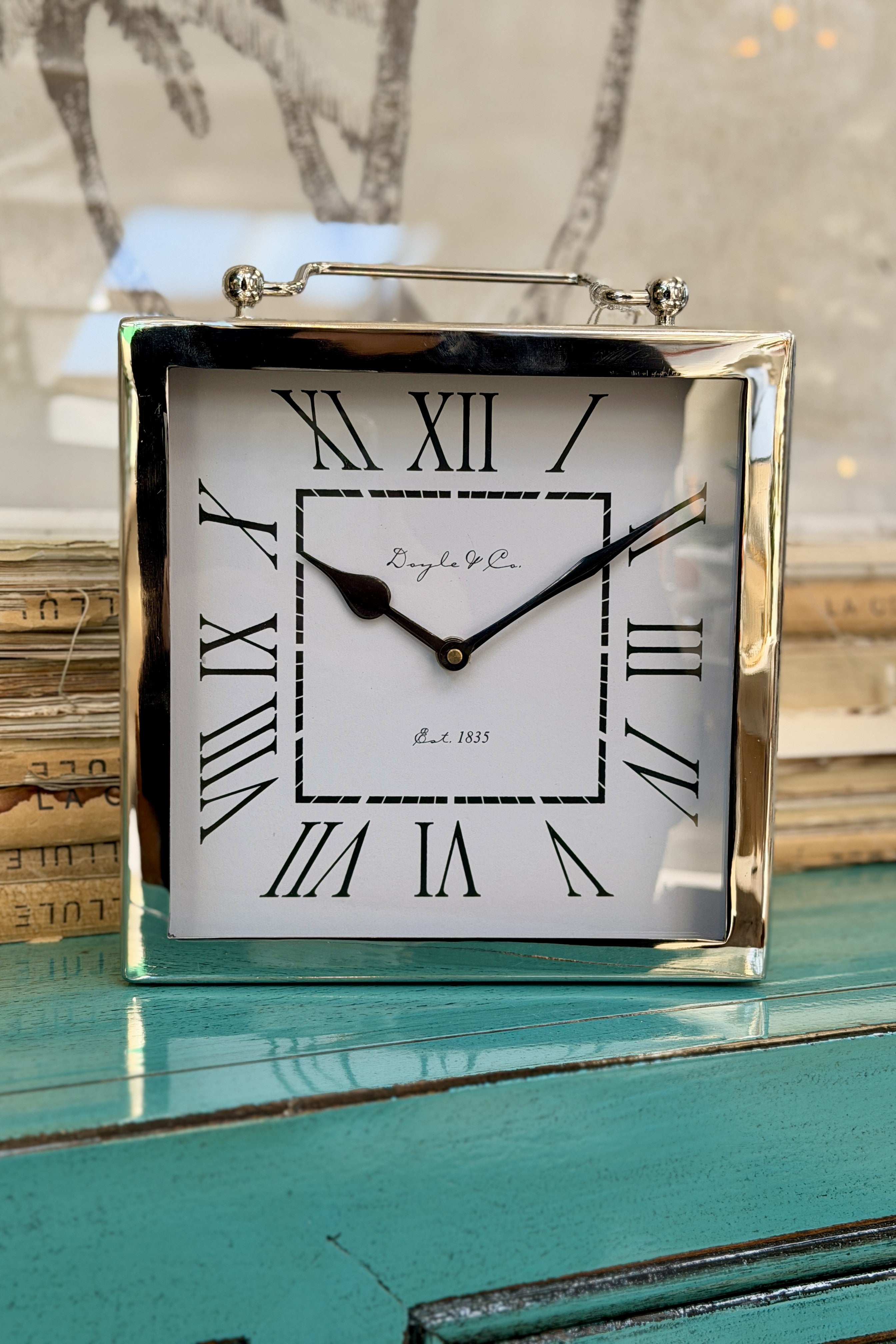 Nickel Handle Clock - Magpie Style