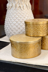 Large Embossed Brass Box