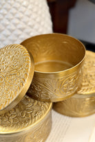 Large Embossed Brass Box - Magpie Style