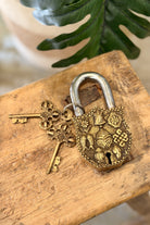 Vintage Embossed Brass Padlock - Magpie Style