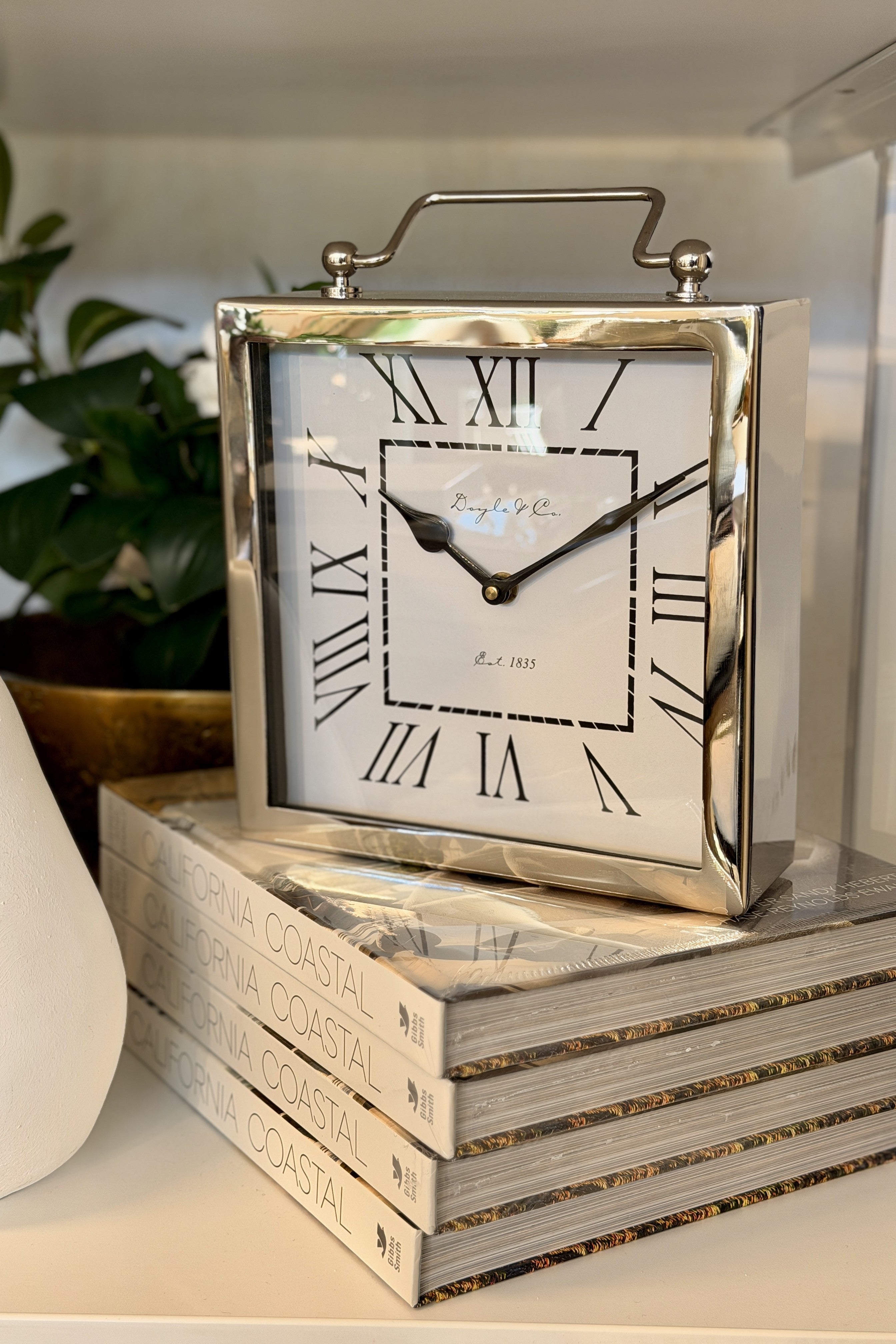 Nickel Handle Clock - Magpie Style