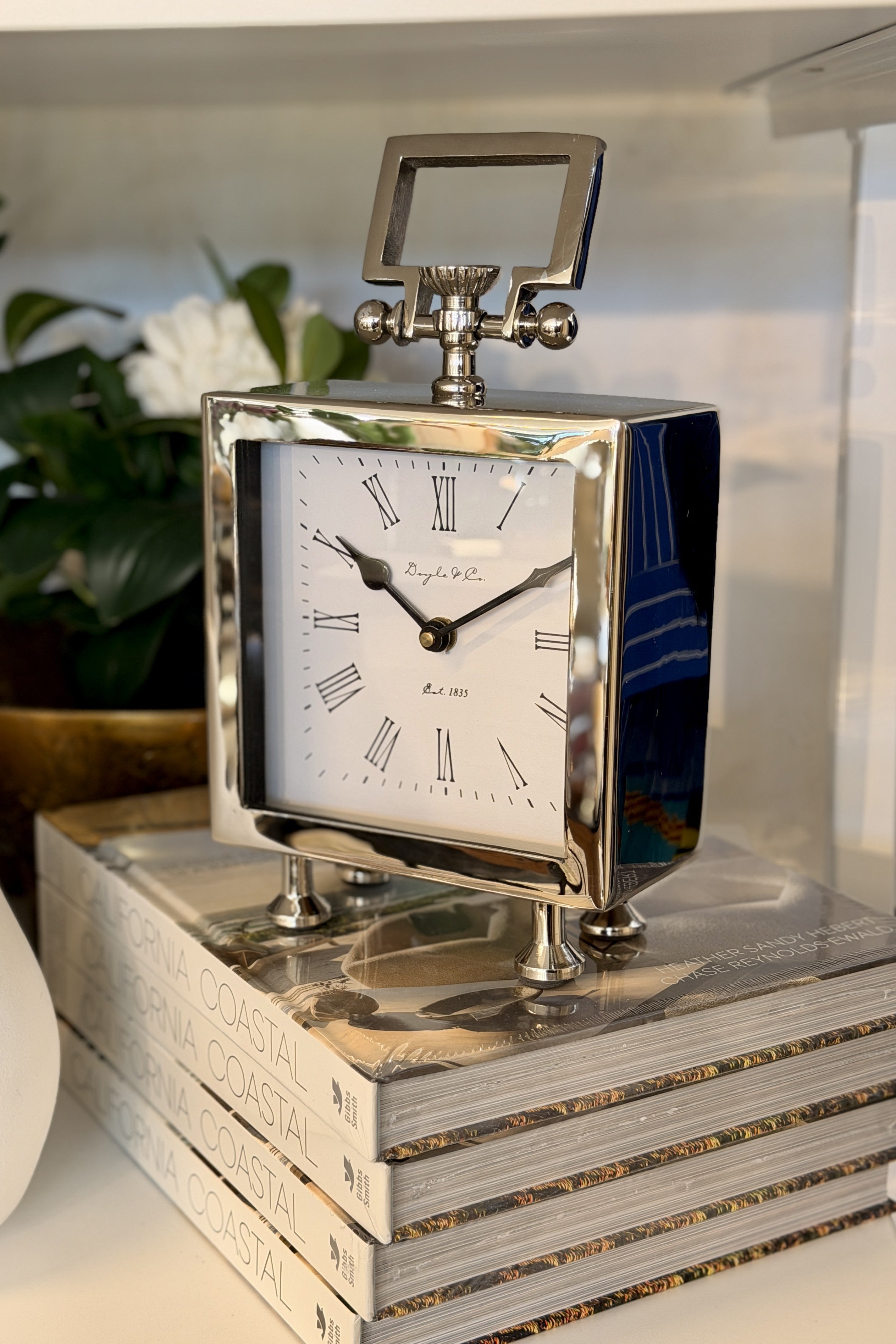 Square Nickel Clock - Magpie Style