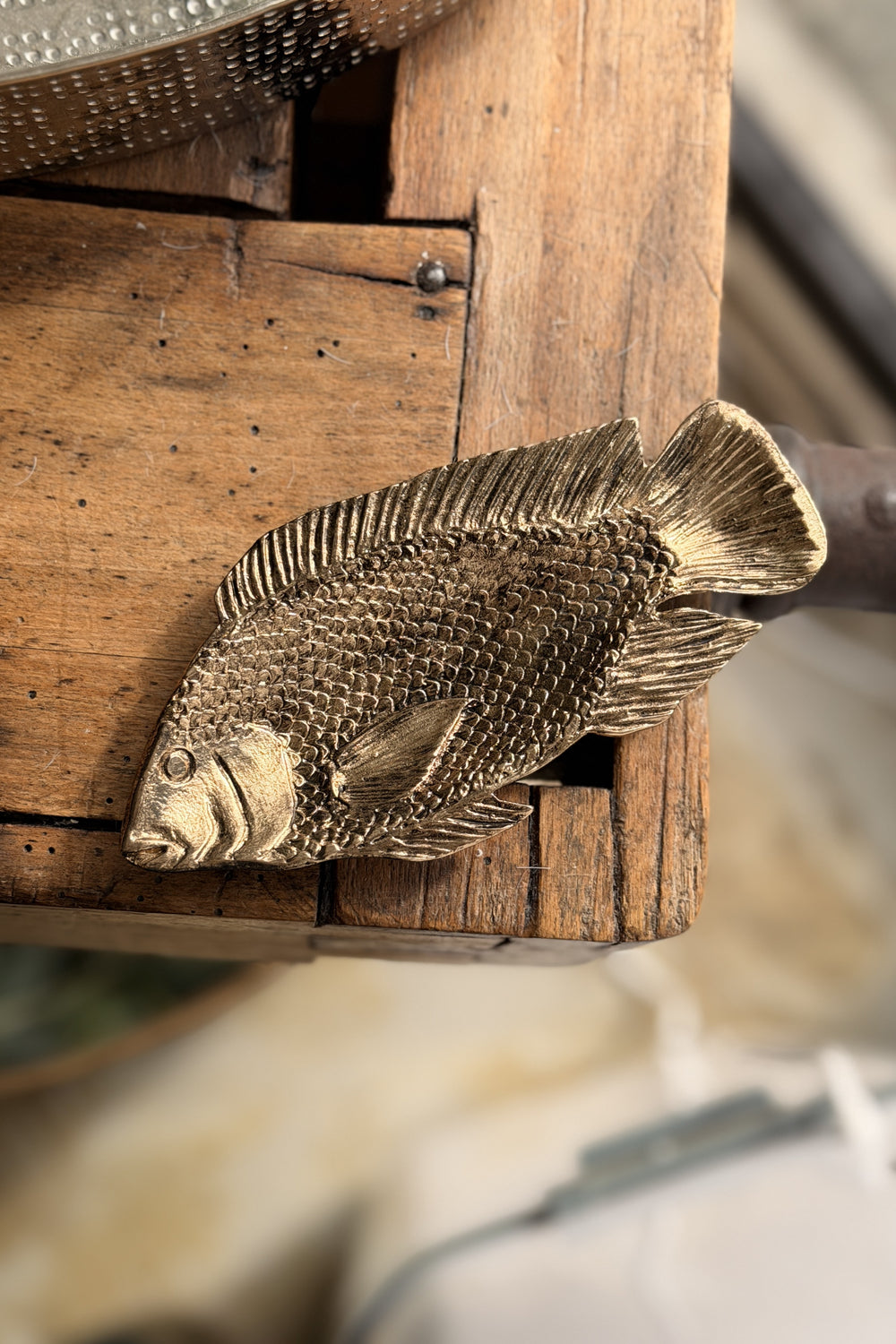Pewter Fish Plate - Gold