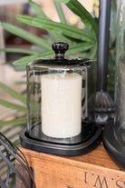 Smoked Glass Cloche - Wooden Base - Magpie Style