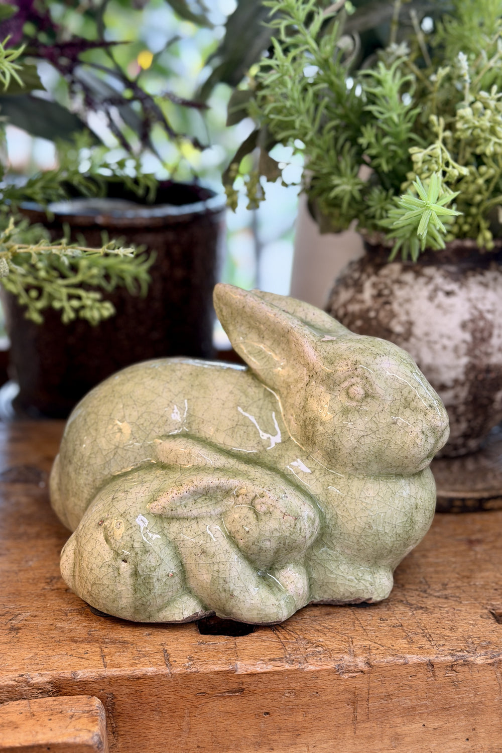 Green Ceramic Bunny