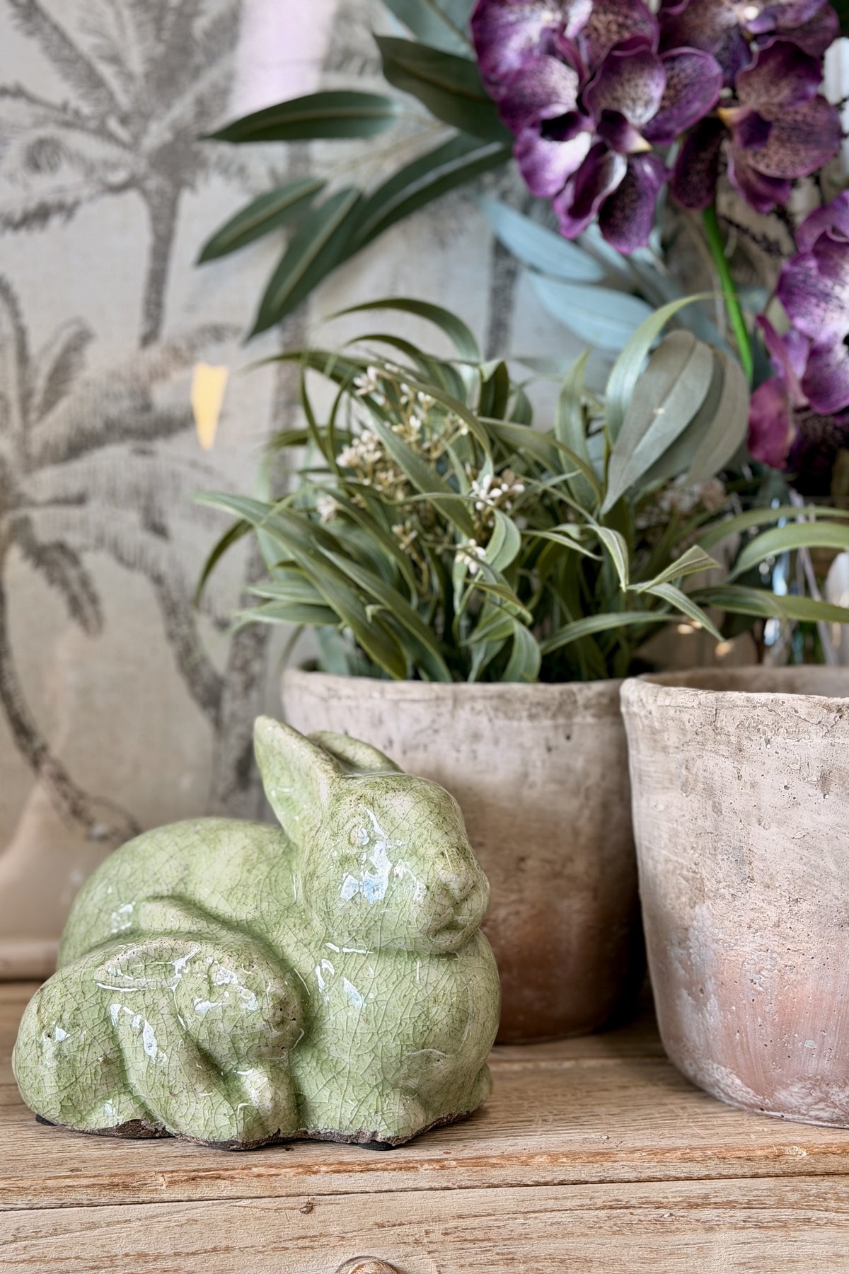 Ceramic Green Thinking Rabbit Green Ceramic Bunny – Magpie Style