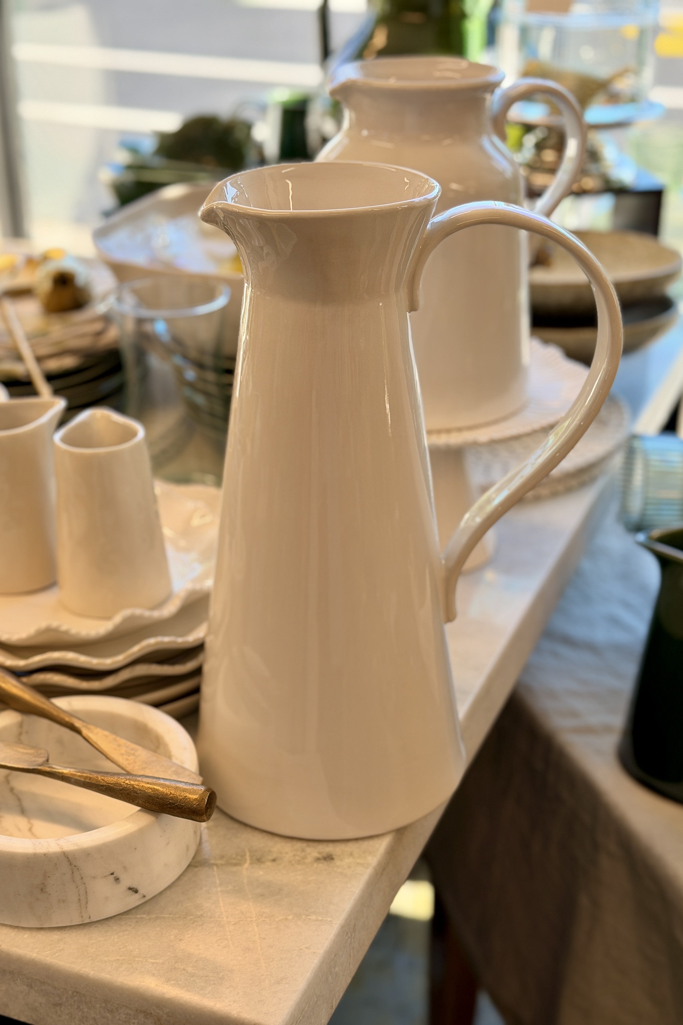 Ivory Tall Ceramic Jug - Magpie Style